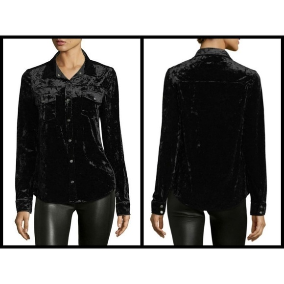 💕SANCTUARY💕 Velvet Button Up Long Sleeve Shirt - Picture 3 of 8